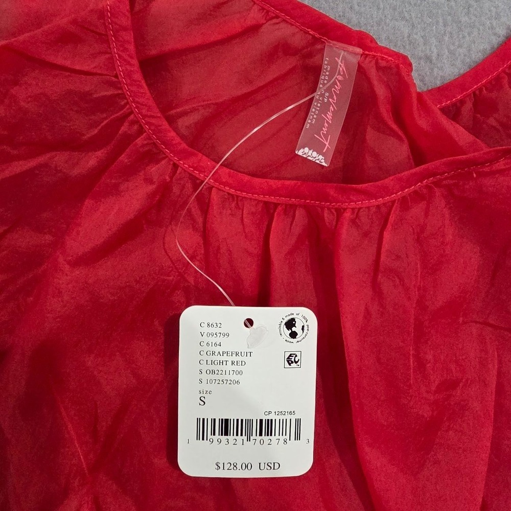 Free People Movement Grapefruit Red Tiered Babydoll Tank Top NWT OB2211700 S - Picture 6 of 9